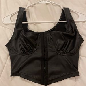Faux leather corset top